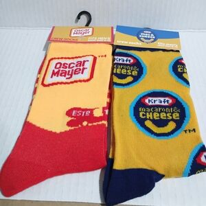 Oscar Mayer and Kraft Macaroni & Cheese Crew Socks - Red and Yellow